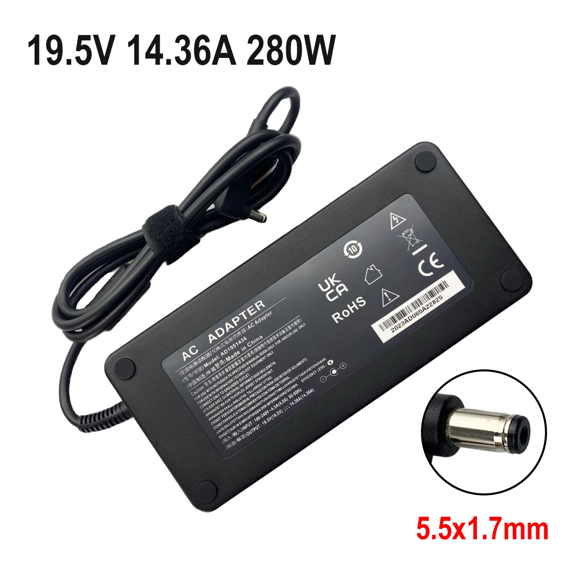 

19.5V 14.36A 280W 5.5x1.7mm AD1951436 Laptop AC Adapter Charger For Acer PC Power Supply A21-280P1A A280A010P