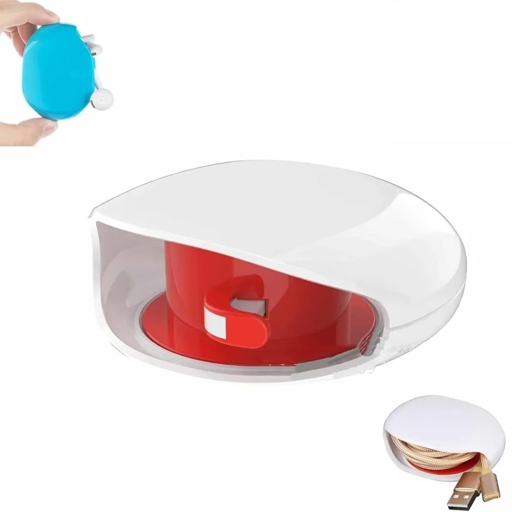 

Desktop Organiser Earphone Automatic Retractable Cable Earphone Wrap Headphone Cable Storage Box Retractable Cord Organizer