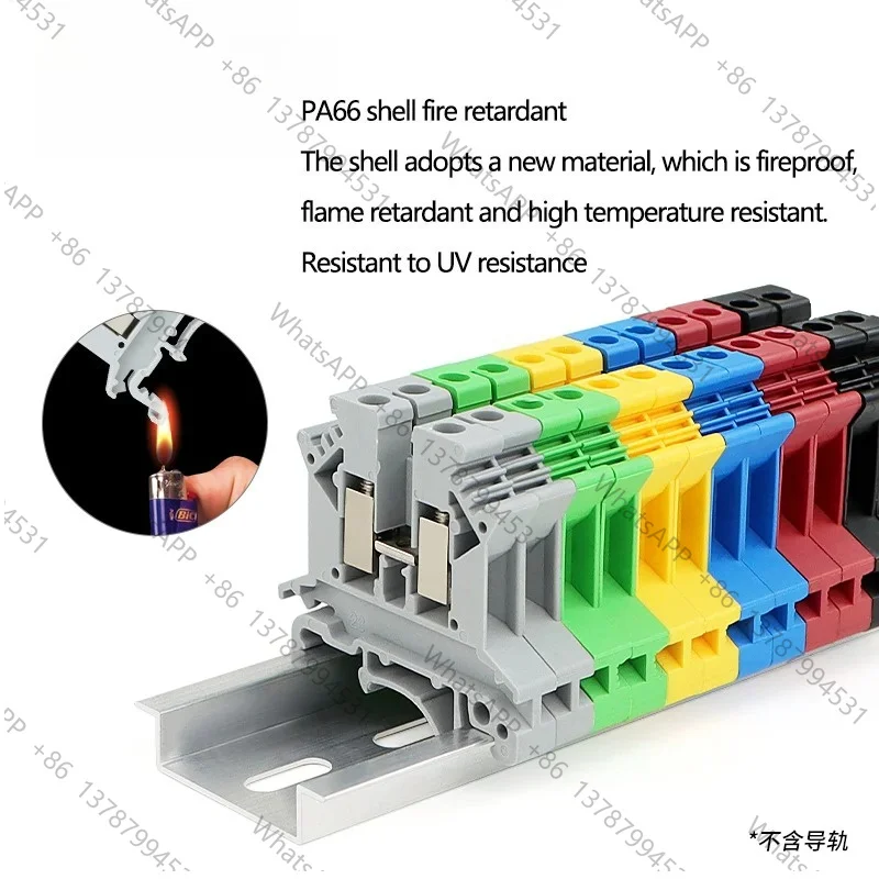 100pcs UK2.5 Cable Connector UK 2.5 Screw Electric Termin 2.5mm Wire Electrical Connector Din Rail Terminal Block UK2.5B