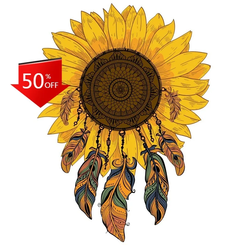 

Sunflower Dreamcatcher Sticker Boho Native American Indian Dream Spirit Self-adhesive Car Accessories Decal