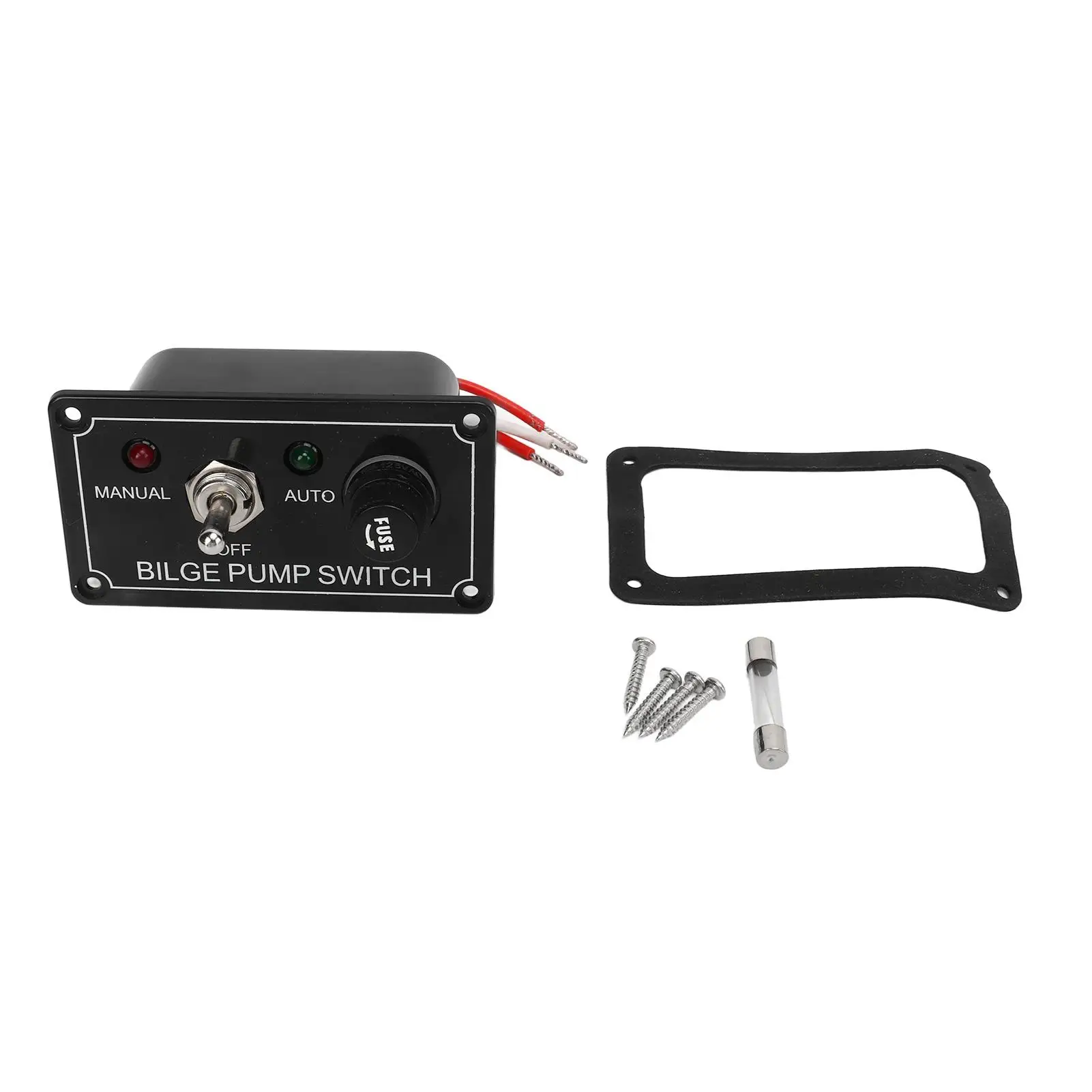 

Bilge Pump Switch Panel Durable Circuit Breaker Protection 2 LED Indicator Manual Off Auto Switch Panel Wear Proof for yachts