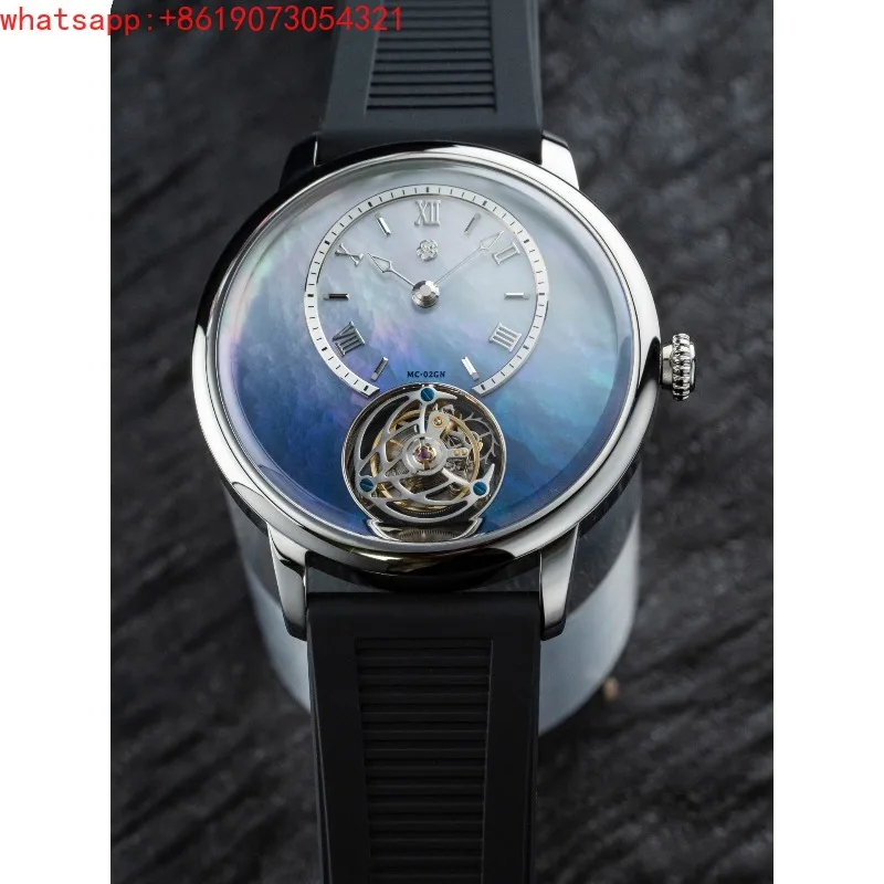 WXK  02GN Extreme Chen YingHua Cherry Blossom Enamel and Mother Shell Tourbillon Manual Mechanical Watch Men's Luminous Light
