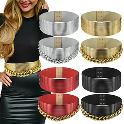 1PC Belt Women Corset Wide Waist Belt Metal Buckle Waistband Decorative Corset Strap Party Dress Accessorie elastic adjust