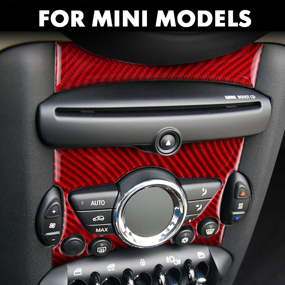 

Автомобильная наклейка для Mini Cooper из углеродного волокна Clubman для R55 R56 R57, отделка центральной ручки управления, крышка панели, автоаксессуары для интерьера