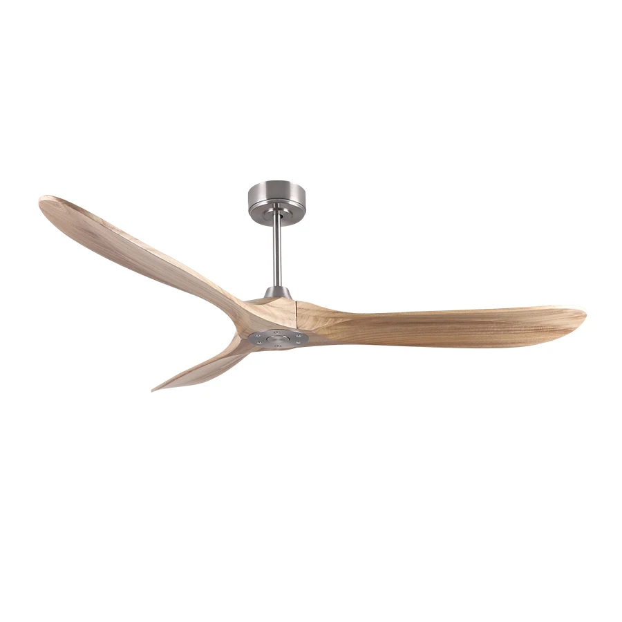 72 Inch Solid Wood & Metal Electric Ceiling Fan with DC Motor Energy Saving Remote Control No Light for Hotel & Household Use