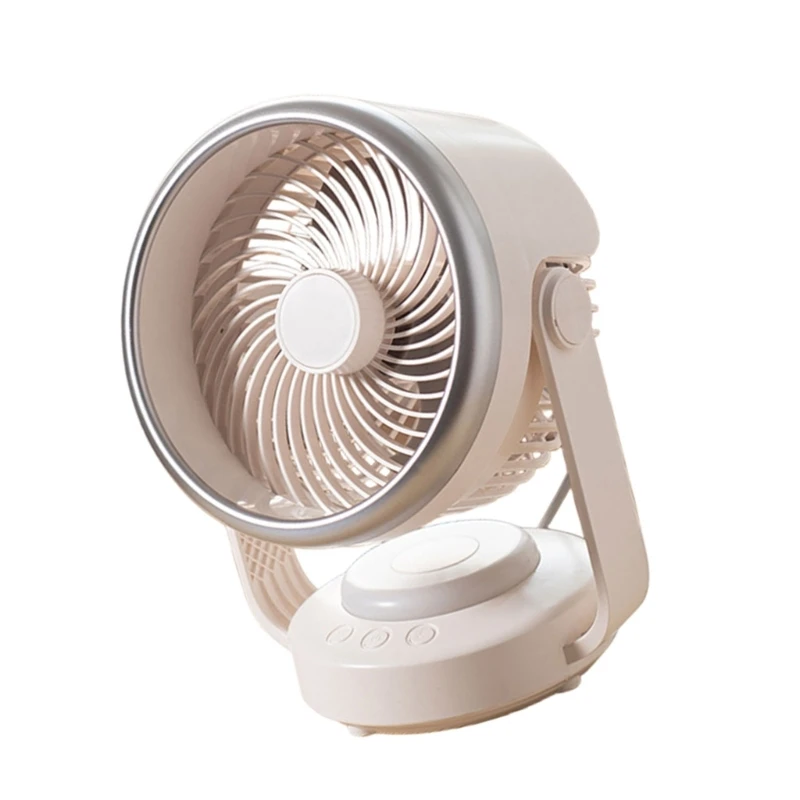 Ventilador circulador M2EE para dormitorio, 4 ajustes velocidad, bajo ruido, 6000mAh, ventilador con LED y