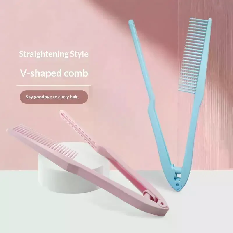 /Kuz/LORI Portable Hair Straightening Comb Anti Static Teeth Foldable For Travel Daily Hair Styling