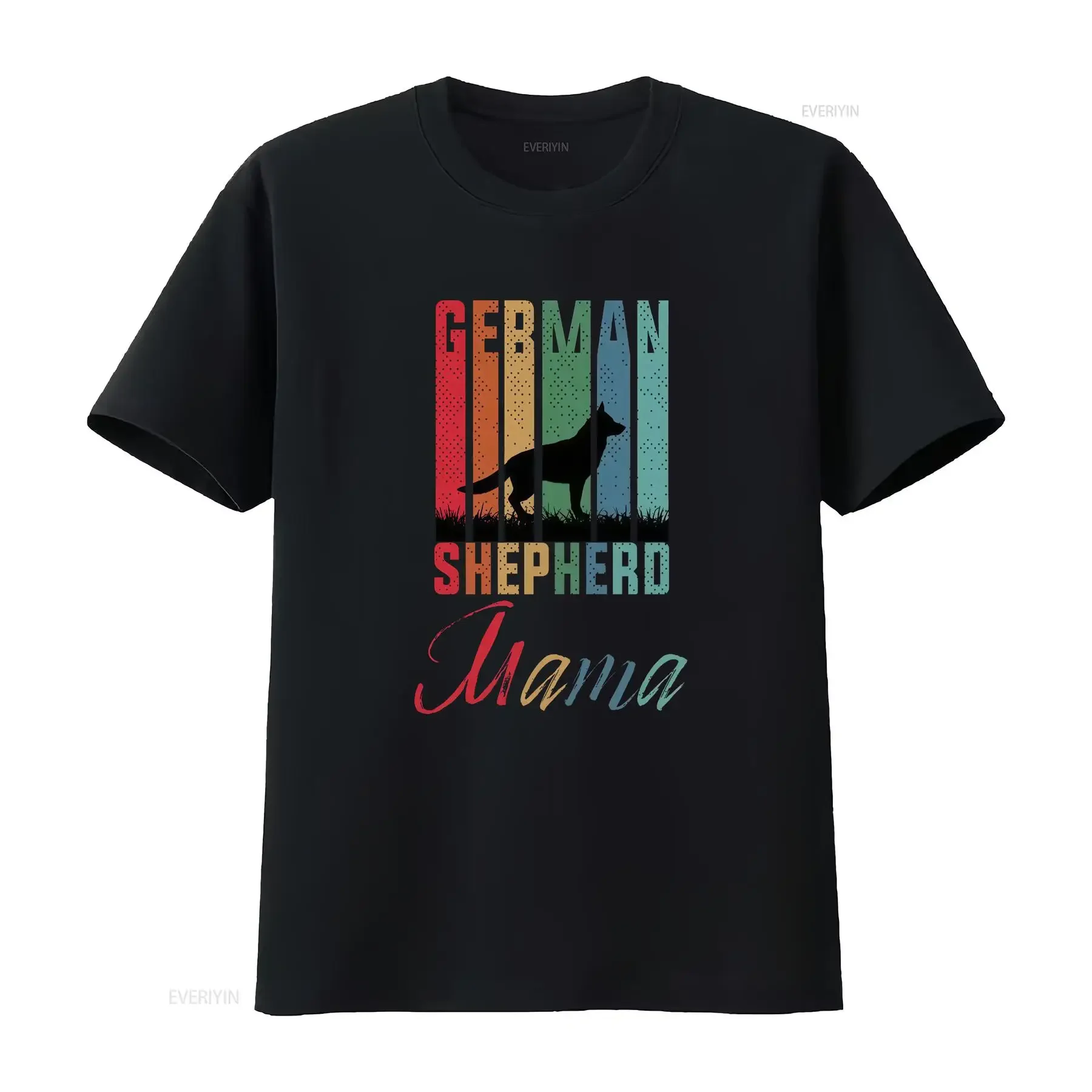 German Shepherd Dog T Shirt Mama Mom GSD vintage Washed streetwear Slightly graphic homme Soft Versatile Breathable Stretched