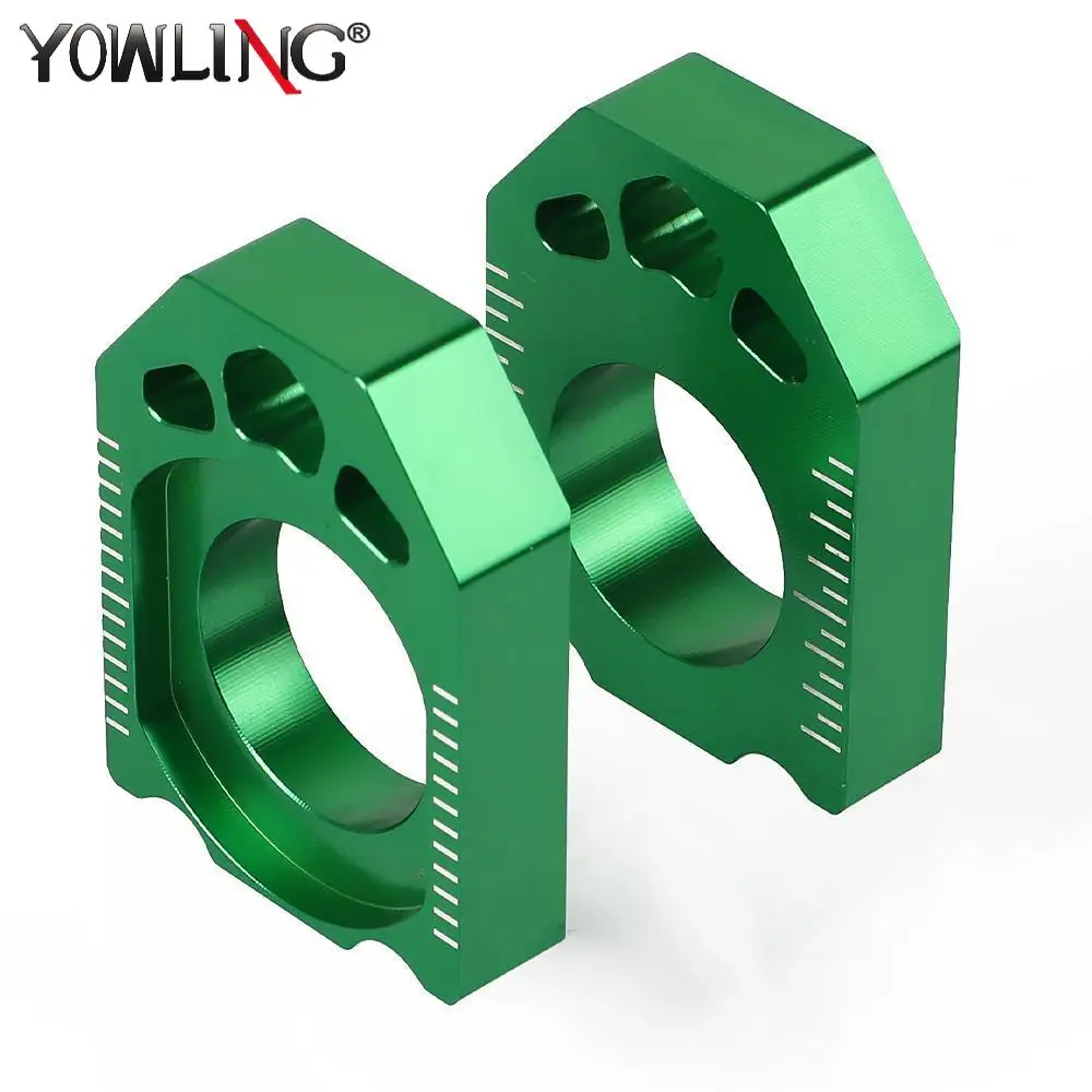 Tensor do bloco do eixo da motocicleta, ajustador Chain, Sliders do regulador, Kawasaki, KX125, 250, KX250F, KXF, 250, KX450F, KXF, 450, KLX450R