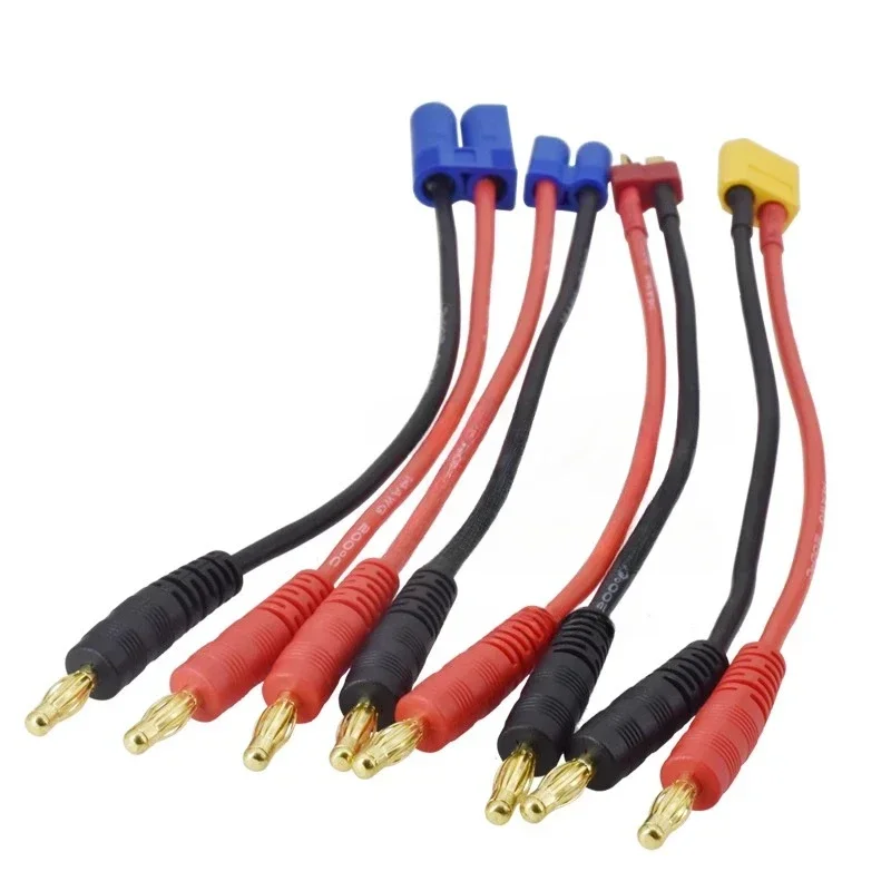 20CM EC3 EC5 XT30 XT60 TRX T Plug  Male head Charge Lead to 4.0mm Banana Plugs Charge Cable Silicone Wire 14AWG For Lipo Battery