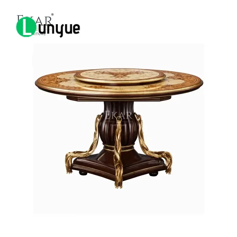 Sunburst Mosaic Coffee Table French Classical Style Wooden Side Table Deluxe Living Room Furniture Elegant Home Decor Accent