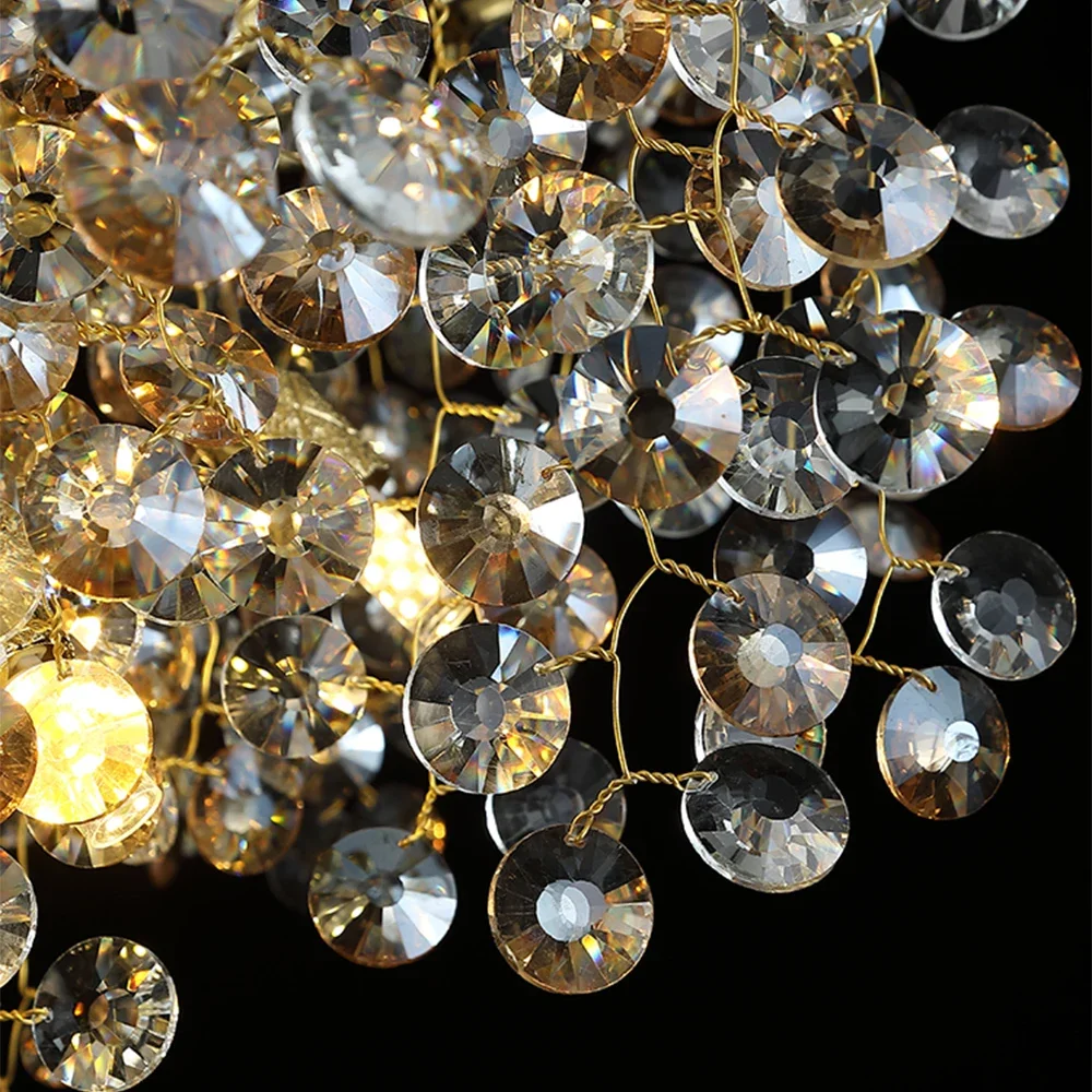 Modern Suspension Crystals Hanging Lamps for Ceiling Living room Chandelier Light Fixture Pendant Lamp Home Decoration