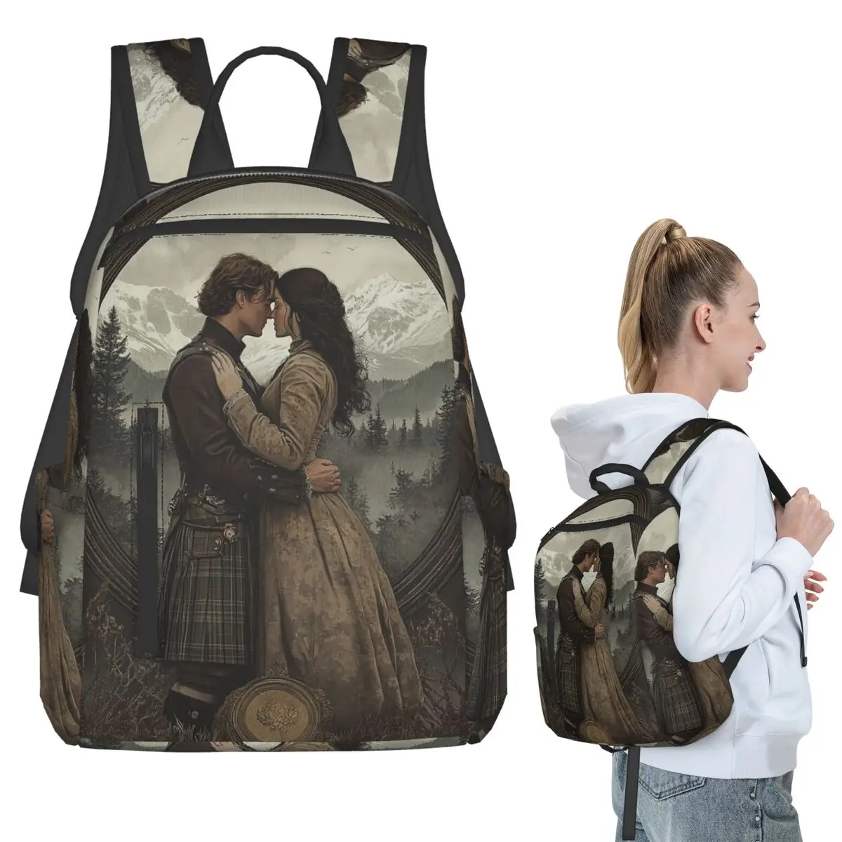 

Outlander Movie Backpack Student BookBag Kids School Bag Computer Shoulder Bags Men Women