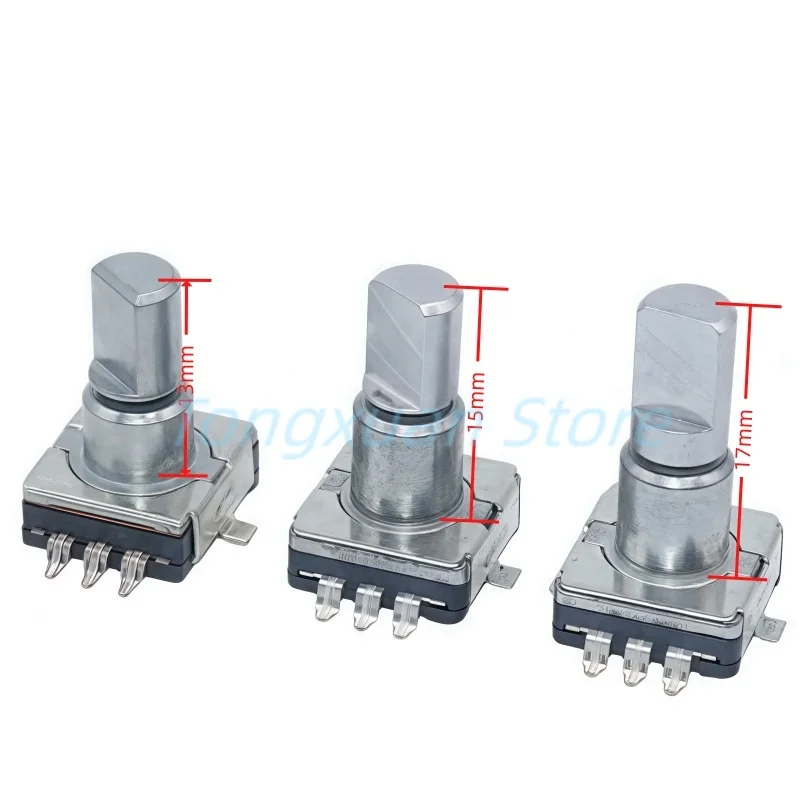 2pcs EC11 360 Degree Rotary Encoder Switch With Push Button 30 Positions 5pin SMD Type Handle Length 13/15/17mm D Half Shaft