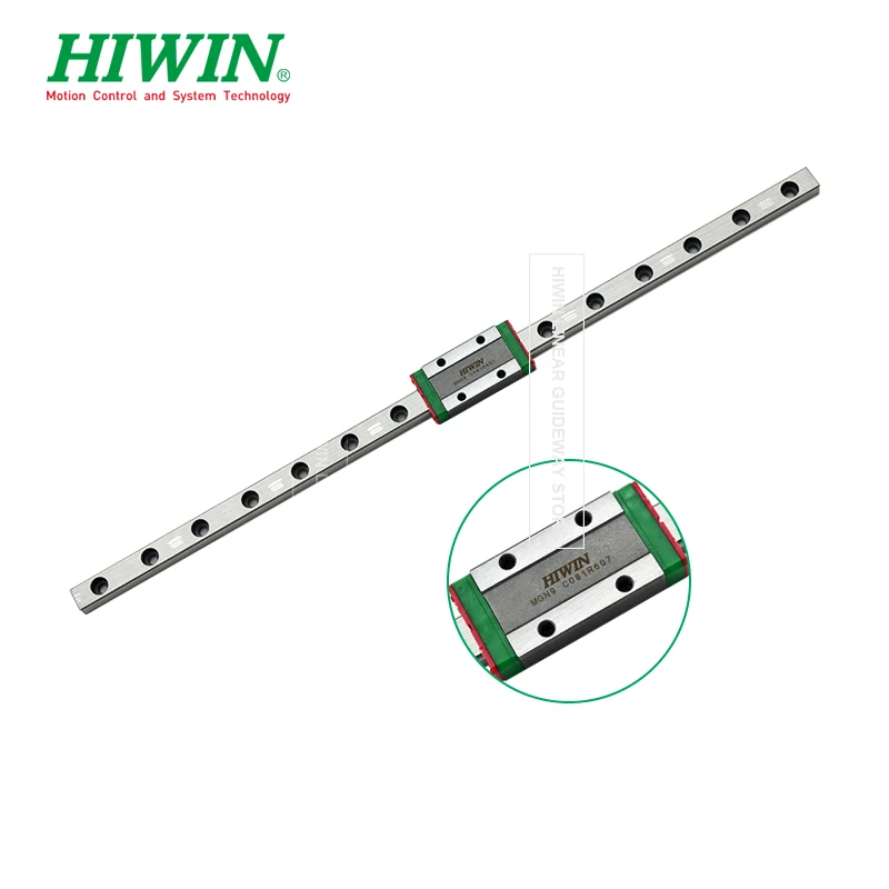 Stainless Hiwin MGN9H MGN9 Linear Guides Rail 50 100 150 200 300 350 360 400 415 420 450 470 500 540 550mm + Hiwin MGN9H Block