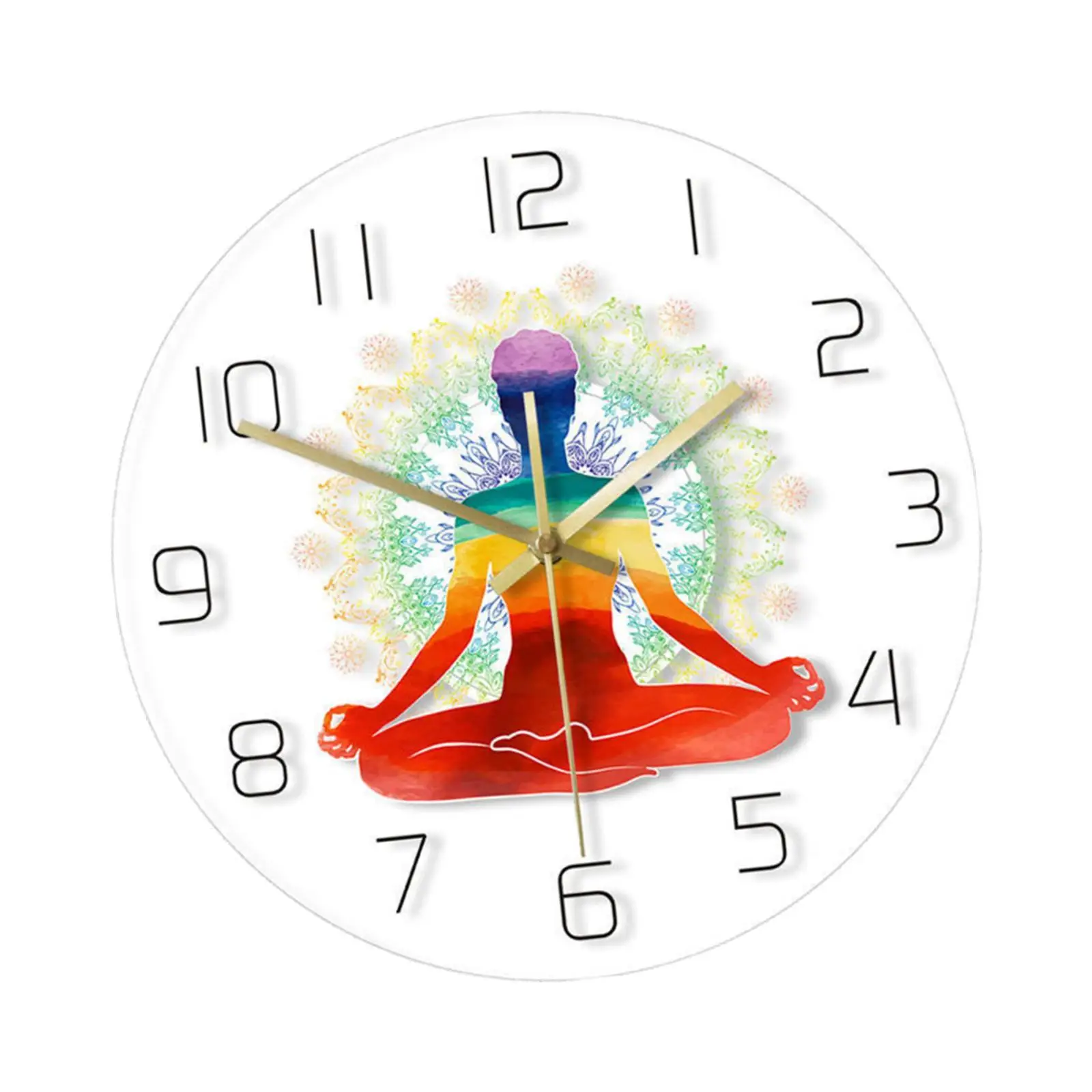 Yoga Wall Clock Ornament Round Modern Minimalist Simple 12