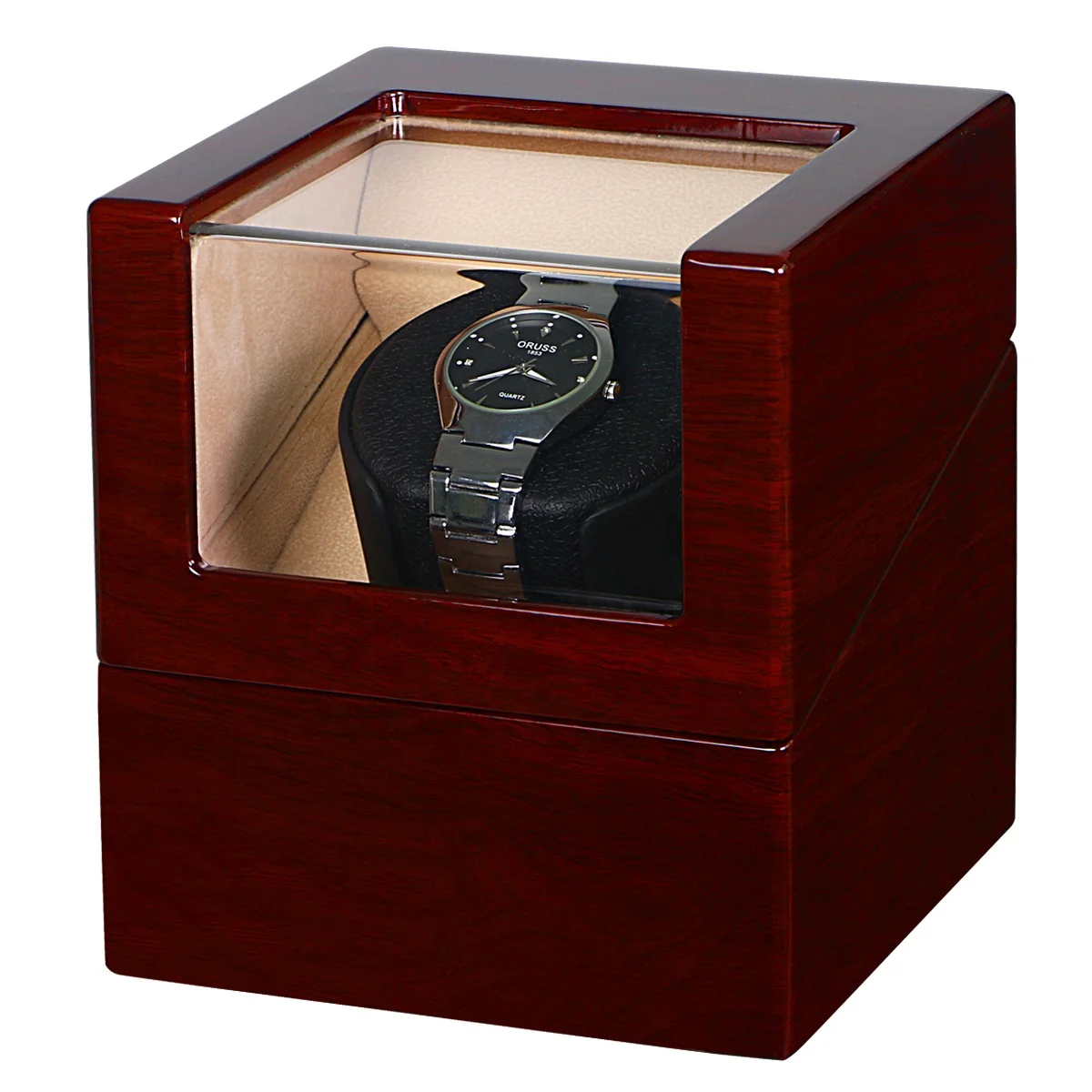 

Single Watch Winder for automatic watches Storage Box Dual Power Supply Dustproof Cover Quiet Mabuchi Motor watch box