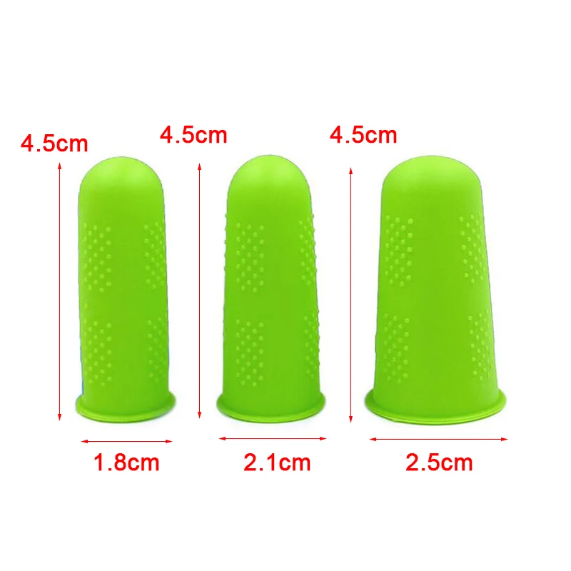 3Pcs Silicone Anti-cut Heat Resistant Finger Protector Fingers Cap Cooking Tool Non-slip Cot High Elasticity Guard