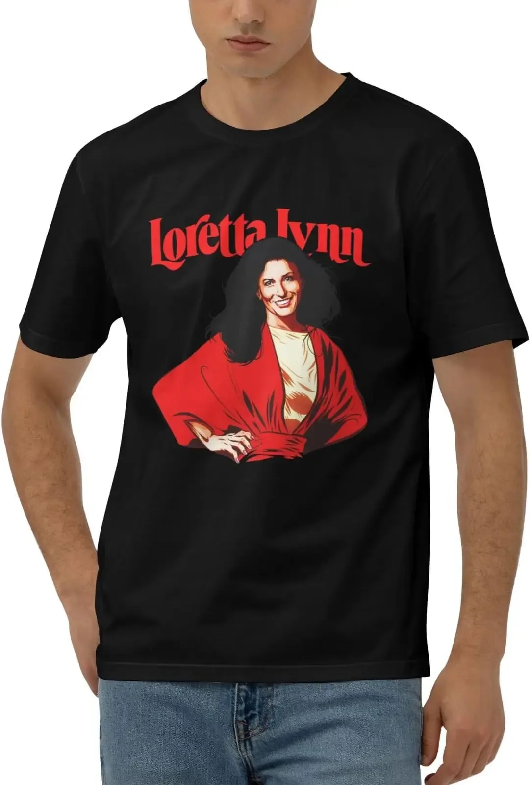 Loretta Music Lynn Shirts for Men Short Sleeve Cotton Tshirts Tees High Quality 100%Cotton Short Sleeve