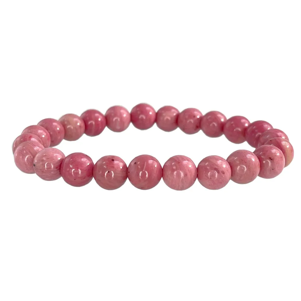 Natural Stone Bracelet Wholesale Rhodochrosite Lapis Round Beads Gemstone Beads Bracelet 6 8 mm Beads Bracelet For Men