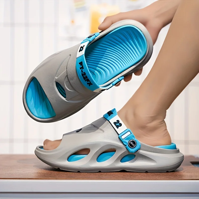 

Новинка 2025, мужские тапочки на мягкой подошве из ЭВА, модные легкие нескользящие пляжные уличные шлепанцы, сандалии на платформе