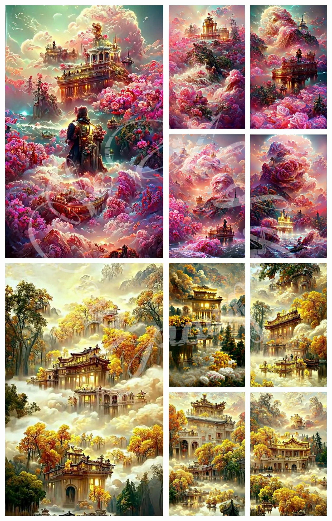 

AB Drills Diamond Painting Dream Garden Landscape Cross-stitch Castle Diamond Embroidery DIY Artist Living Wall Decoration Gift