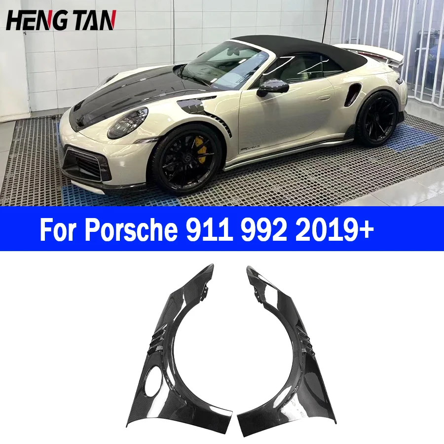 For Porsche 911 992 GT3 style Dry Carbon Fiber Car Front Bumper Side Fender Air Vent Covers Trims Parts Upgrade Body kit