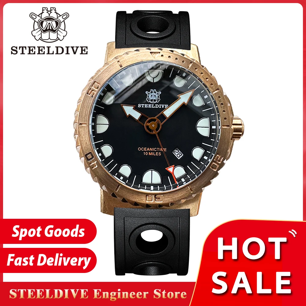 STEELDIVE SD1982S NEW Luxury Bronze Watches 10000M Waterproof Super Luminous Automatic Mechanical Wristwatch Dive Watch For Men