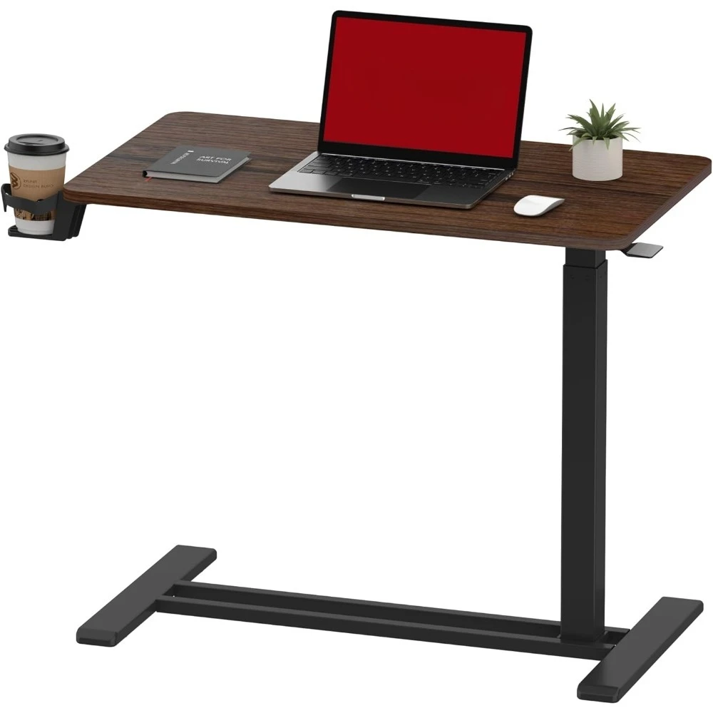 

Desk with Hidden Wheels,Pneumatic Laptop Desk Rolling Computer Cart Movable
