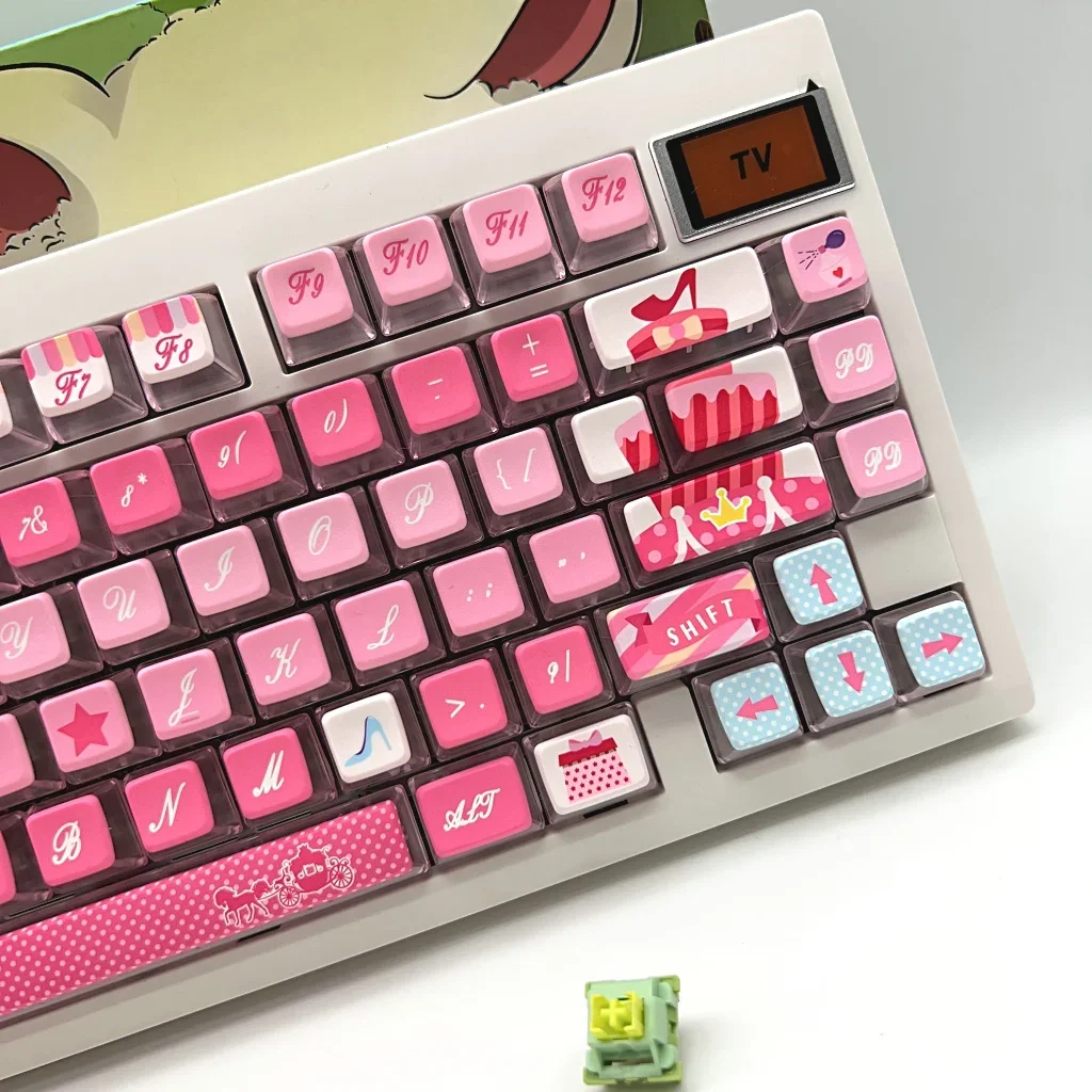 

Four-sided pudding keycaps PBT hot sublimation ASA highly adaptable Night Demon Wooting keycaps