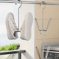1/3/5PCS Stainless Steel Shoe Rack Hangers Metal Storage Box Space-Saving with Closet Hooks Silver Home Laundry Accessories