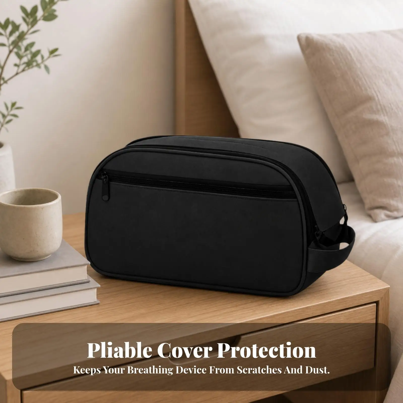 Sleep Apnea Machine Travel Case for Cpap Users with Front Zip Pocket and Carry Strap
