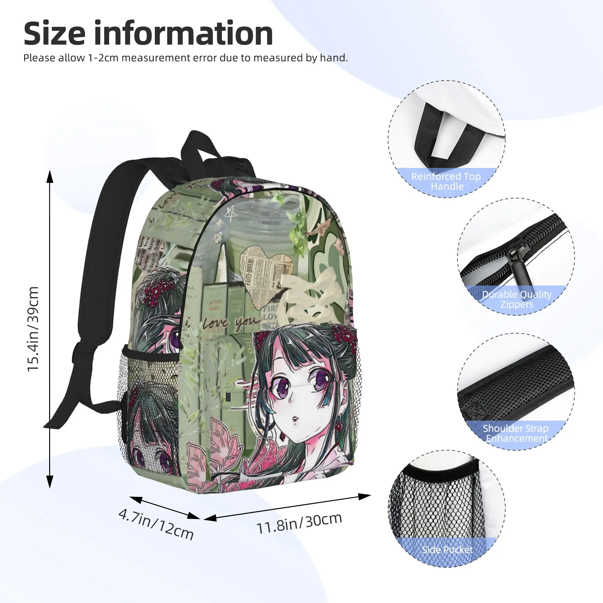 The Apothecary Diaries Maomao  Backpack Hot Sale Daypack Large Capacity Boys Girls BookBag Shoulder Bag for Men Women School Bag