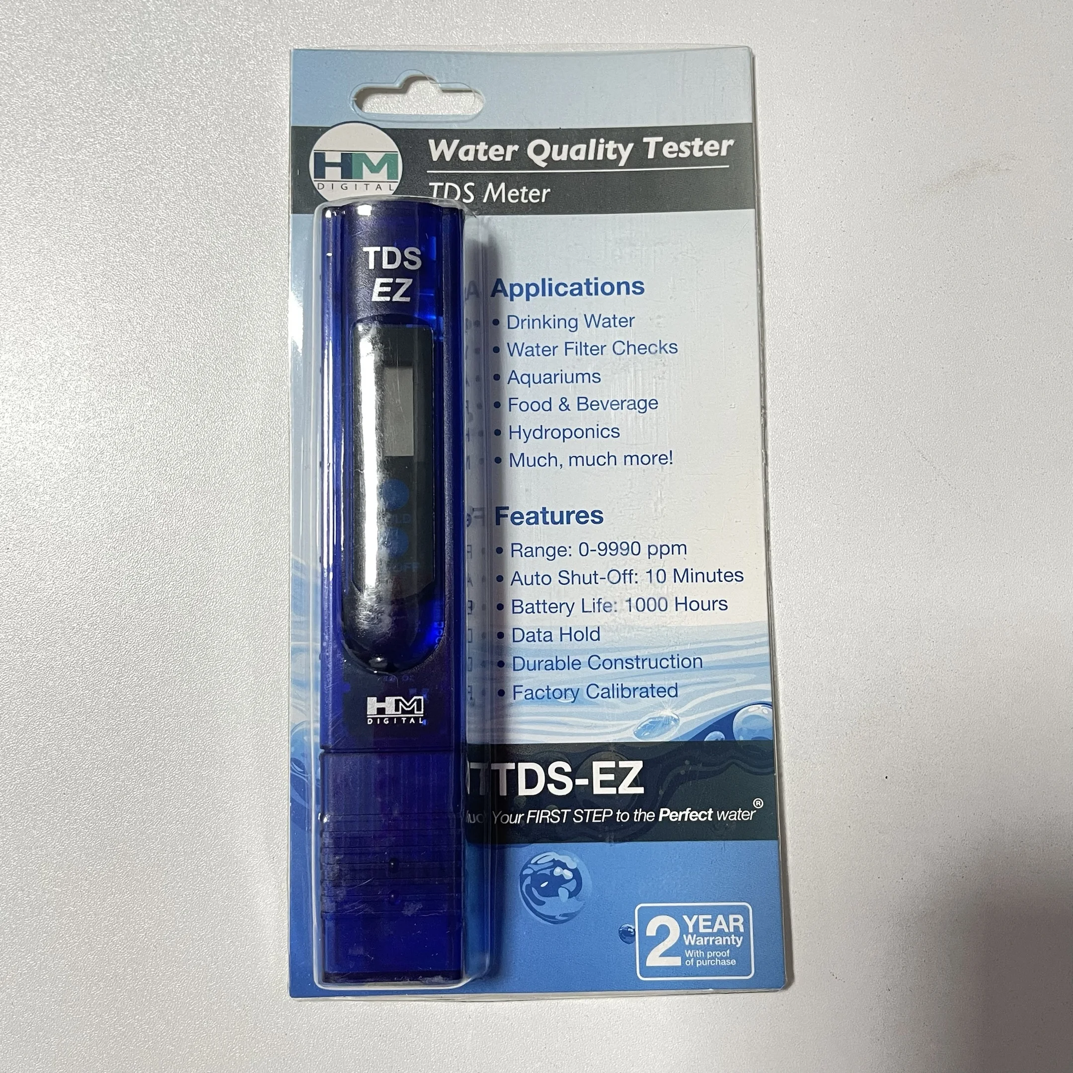 TDS-EZ Digital TDS Water Quality Tester, High Precision Portable Meter for Drinking Water & Aquarium Fish Tank