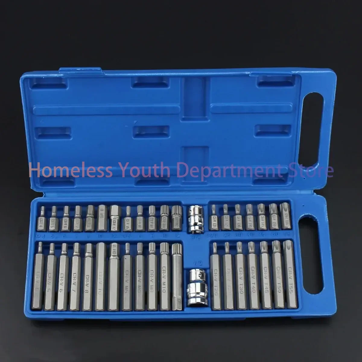 40Pcs 1/2in 3/8in Adaptor Drive Shank Hex Torx Star Impact Socket Set Metric Socket Set Ratchet Driver Socket Wrench