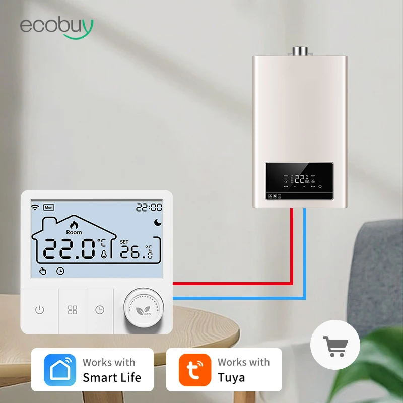 

Tuya Smart Home Wifi Heating Thermostat Low Power Battery Water Gas Boiler Thermostat Digital Smart Life Alexa Google Home