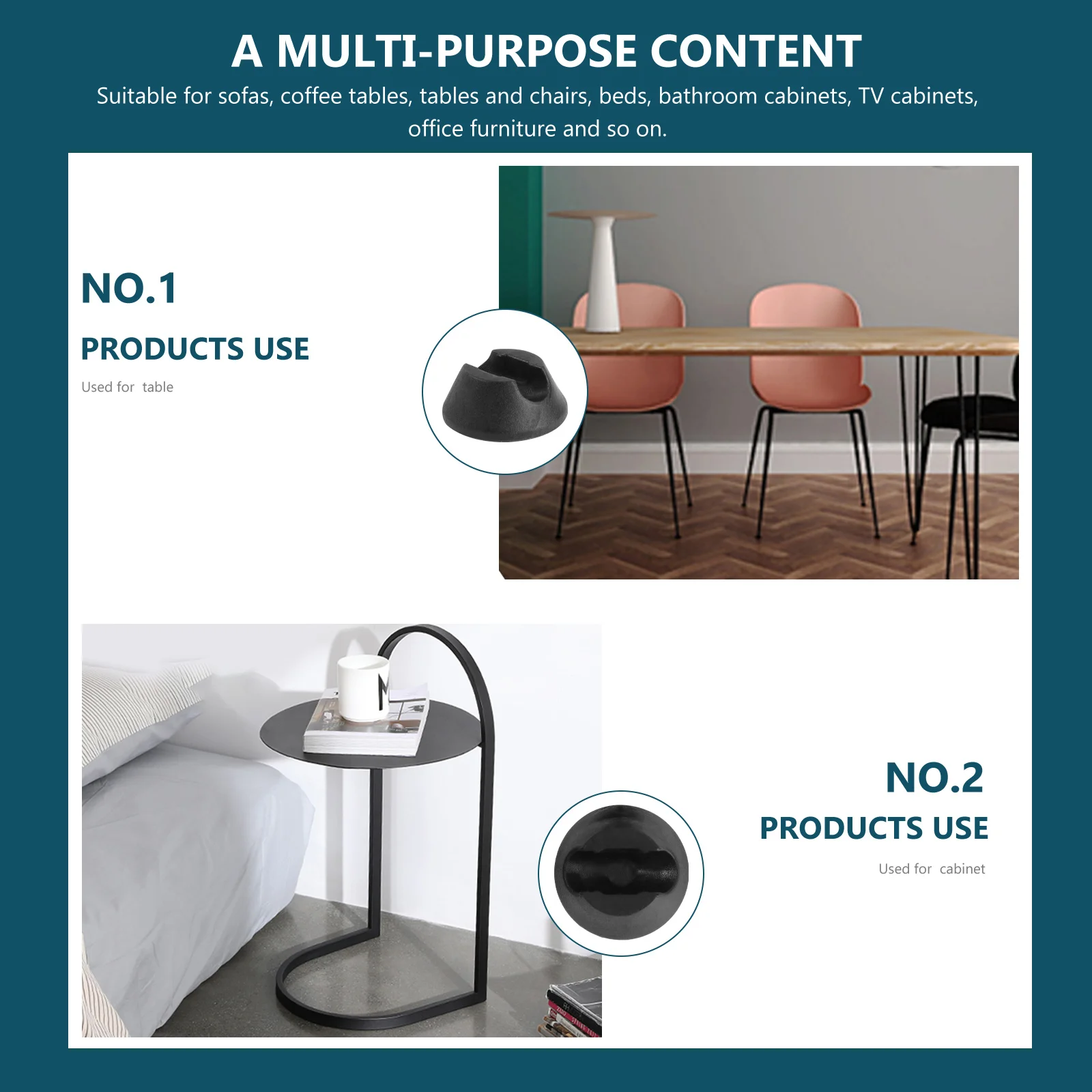 

16pcs Furniture Leg Caps Black Chair Covers Non-Skid Table Feet Protectors For Hardwood Laminate Floors Chair Leg Covers Table