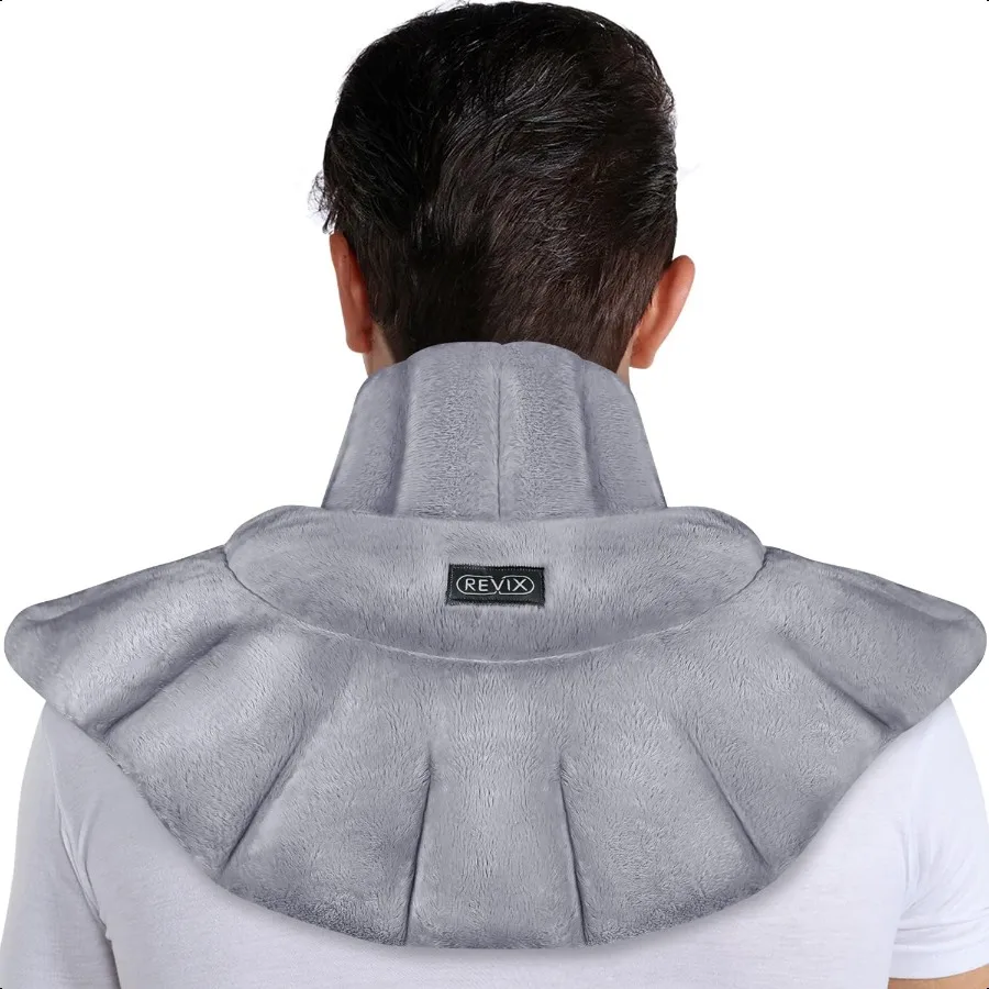 

Грелка для микроволновой печи для шеи, плеч и спины, обертка для шеи с подогревом в микроволновой печи и влажным нагревом, светло-серый