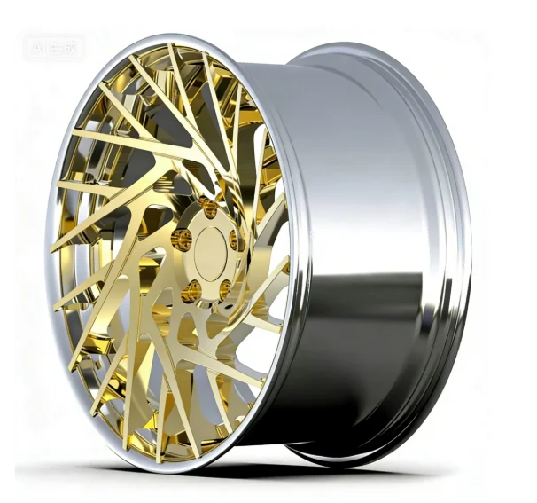 20-22 Inch Two-piece Gold Forged Aluminum Alloy Wheels for Cayenne Car Modification
