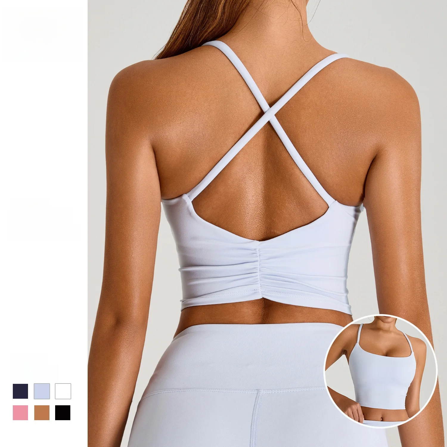 

Women's Cross-Back Sports Bra Quick-Drying Vest Yoga Top for Running Workout Fitness Clothing