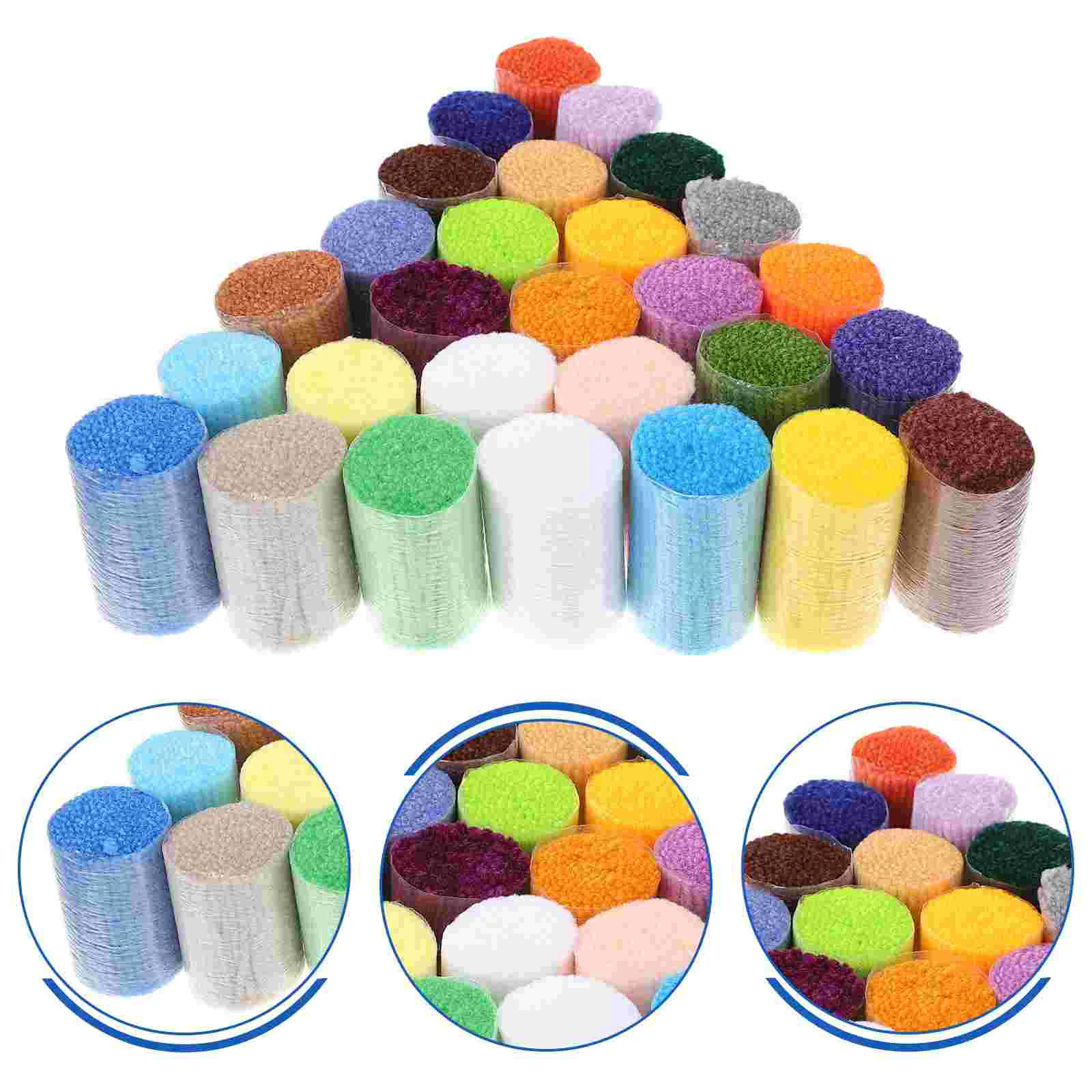 

30 Rolls Carpet Embroidery Set Crocheting Precut Yarn Knitting Crafts Supplies Knitted Blanket