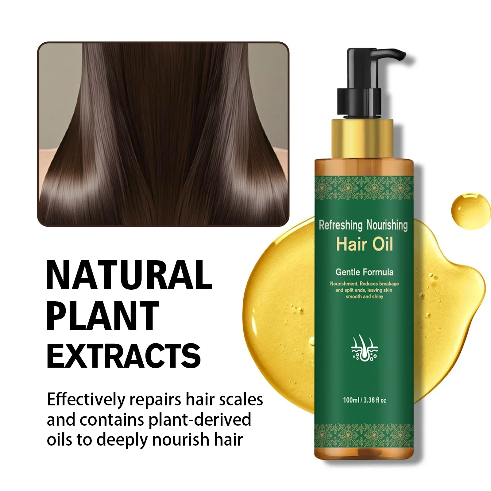 Nourishing Hair Treatment Oil - For Daily Use to Help Mend Dryness, Minimize Split Ends & Promote Softer, More Manageable Hair.