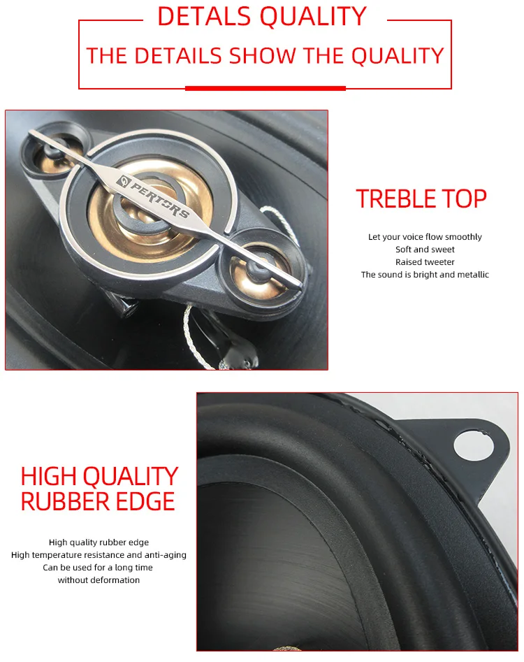 Par de Altavoces Coaxiales de Cuatro Vías para Auto de 4x6 Pulgadas, 500W de Potencia Máxima, 50W RMS, Calidad de Sonido