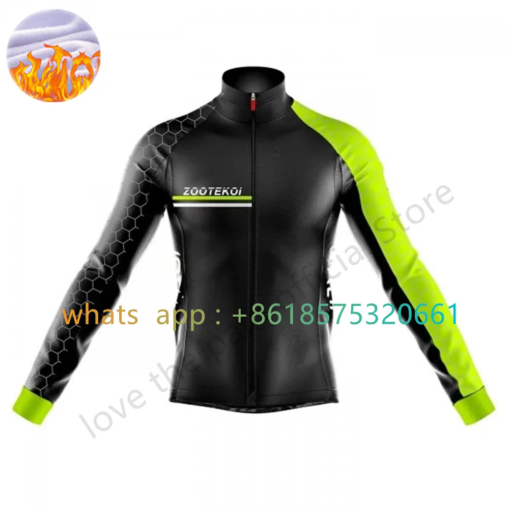 Zootekoi New Winter Thermal Fleece Long Sleeve Cycling Jersey Chaqueta Ciclismo Men Bike Clothing Jacket Mtb Bicycle Warm Coat