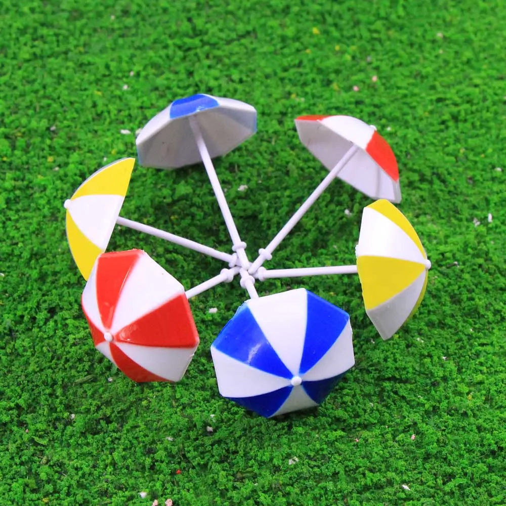 24pcs Model Railway Sun Umbrella Parasol 1:50 1:200 O OO TT N Z Scale  Garden Sea Beach TYS11 Plastic Model Umbrella