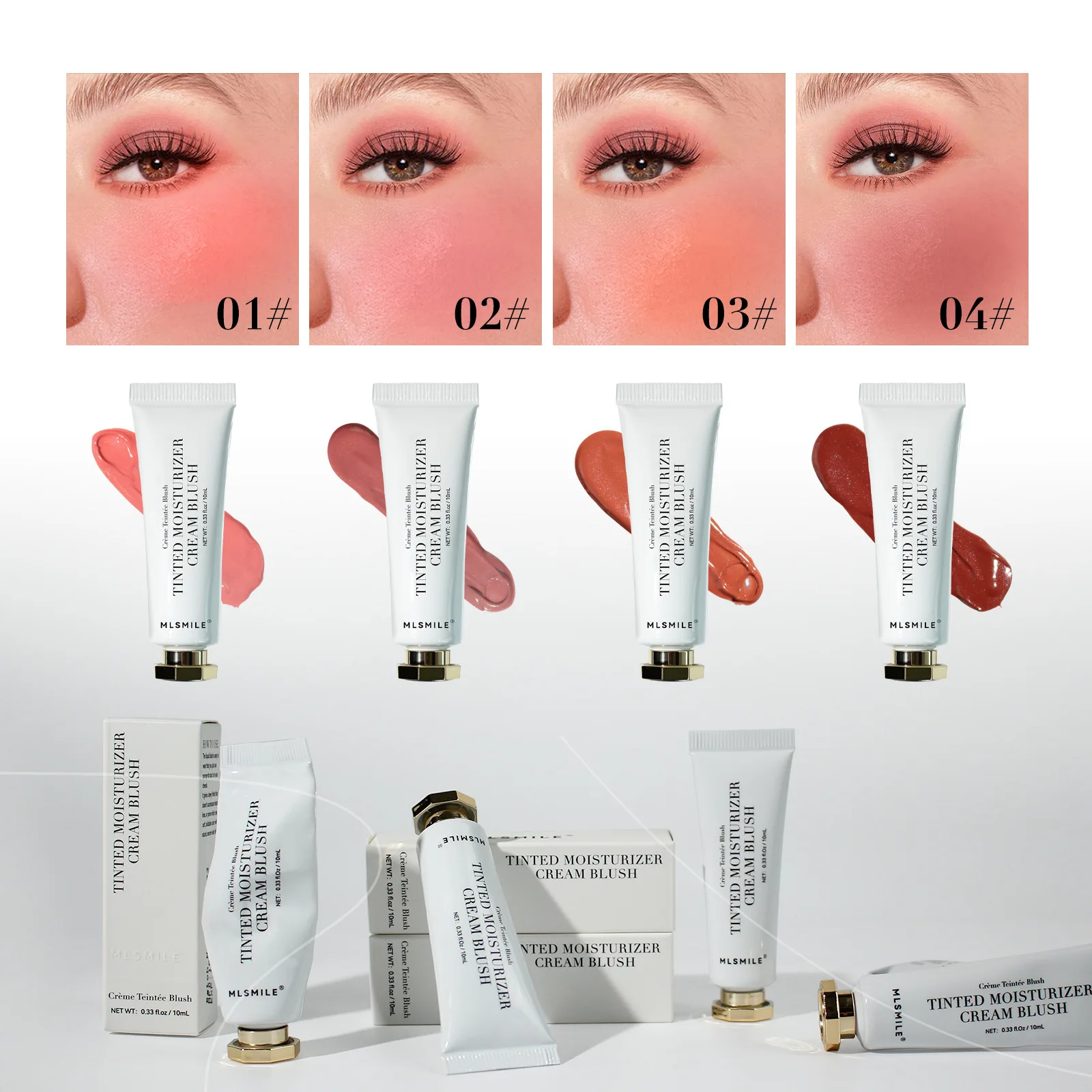 Girl's Watercolor Liquid Blush Beauty Natural Velvet Matte Creamy Cheek Rouge 6 Colors Facial Blusher Tint Peach Blush Makeup