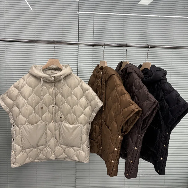 المرأة 90% الأبيض بطة أسفل سترة الشتاء موضة الماس شبكة مقنعين بطة بيضاء أسفل سترة قصيرة سترة النساء #1