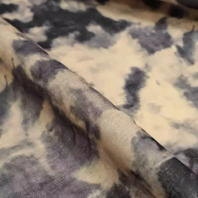 

Vintage Chinese Style Watercolor Ink Tie Dye Jacquard Sheer Fabric Hanfu Women Summer Dress Handmade DIY Home Crafts Materials
