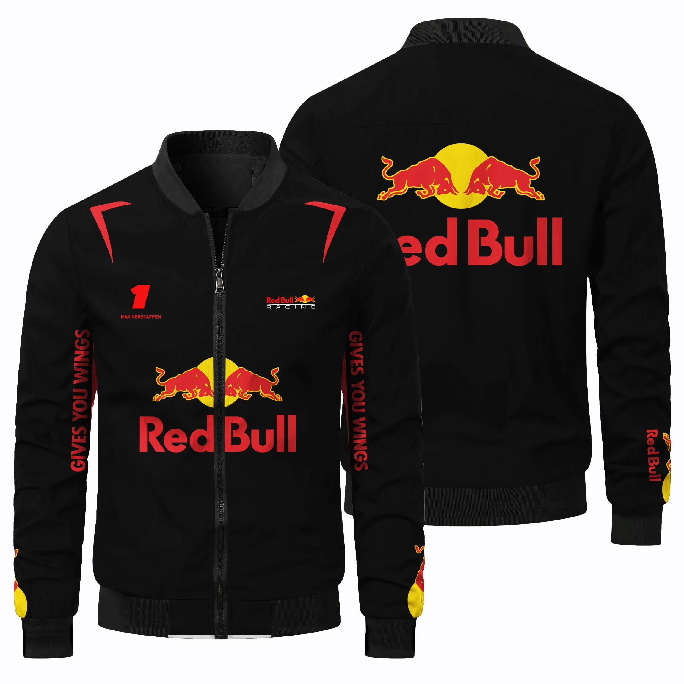 Chaqueta de negocios con cuello levantado para hombre, equipo de carreras Red Bull, ropa de ciclismo para Motocross, chaqueta cómoda con cremallera a prueba de viento, otoño