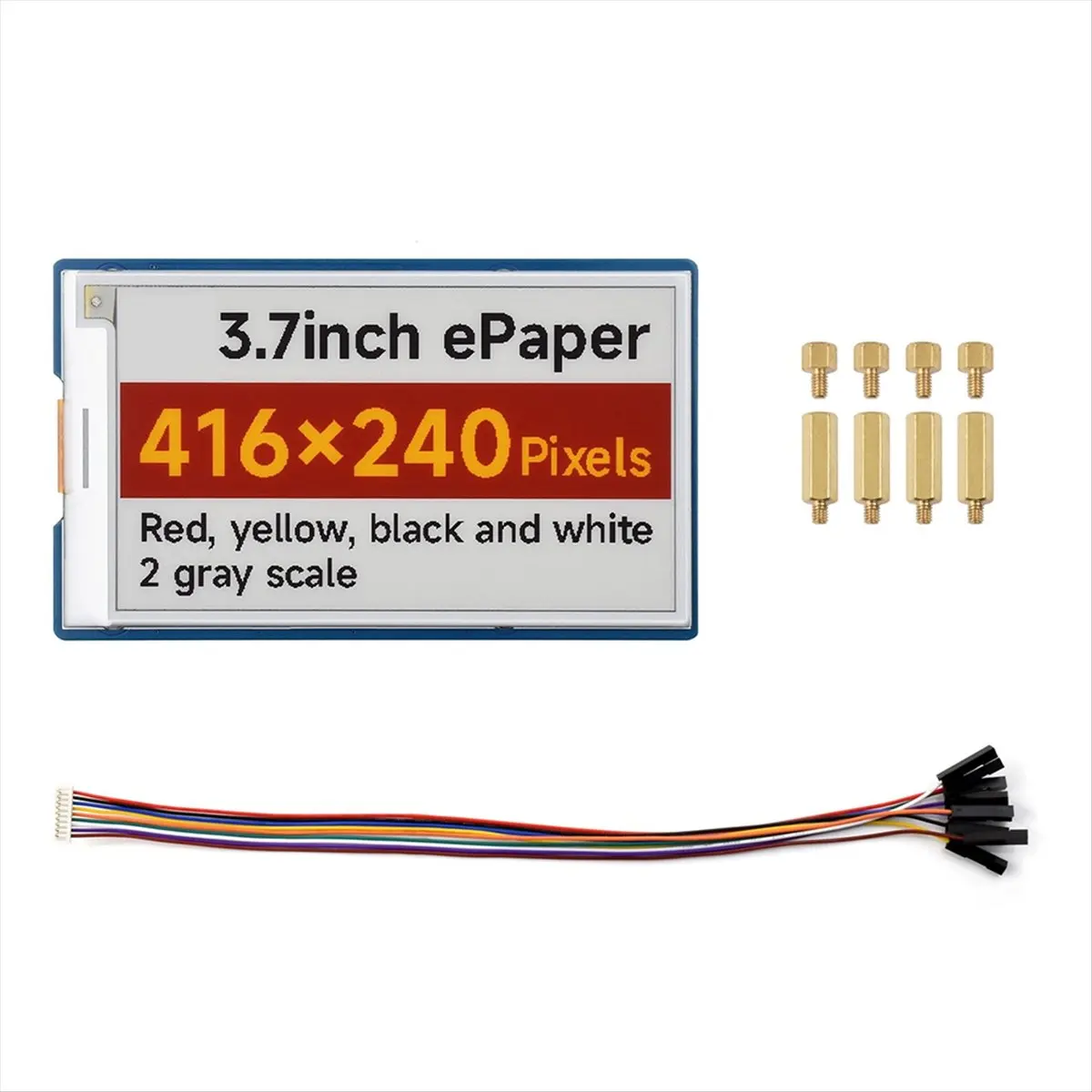 ☶❈＊♥AC600-3.7inch E-Paper Display Module 416x240 Red-Yellow-Black-White for STM32 Module Version